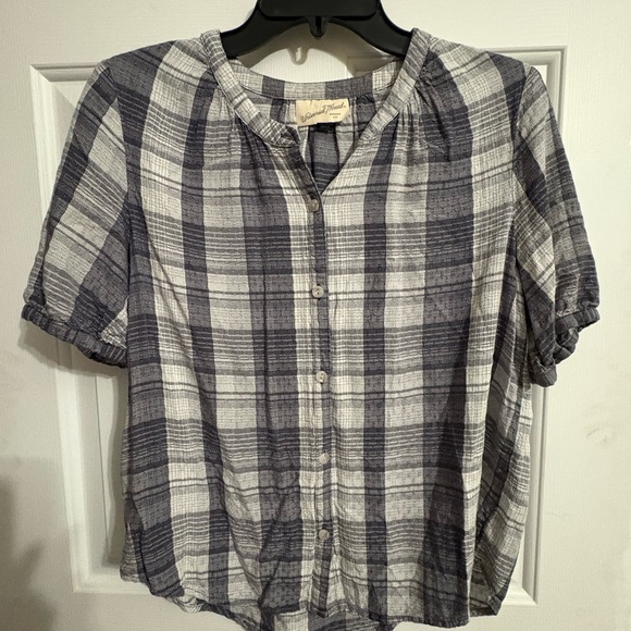 Universal Thread Tops - Universal Thread‎ Black and White Plaid Shirt, Size S
